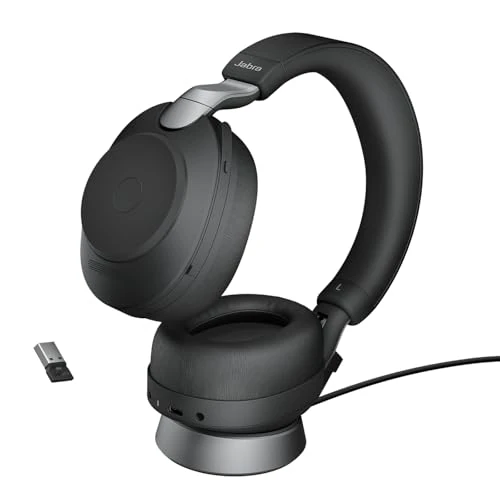 Offerta a tempo: Jabra Evolve2 85 Wireless PC Headset with Charging Stand– Noise Cancelling UC Certified Stereo Headphones With Long-Lasting Battery, Tutte le piattaforme, Nero, Supporto incluso - 0% da 315.99 € a 315.99 €
