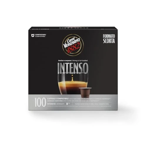 Caffè Vergnano 1882 Intenso Compatible Nespresso Coffee Capsules - 100 Capsules