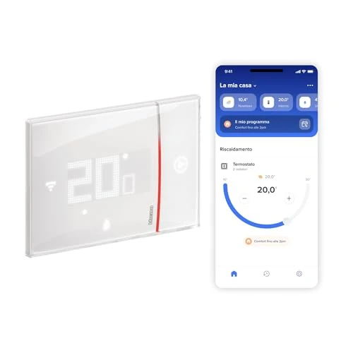 Offerta a tempo: BTICINO SXW8002 Termostato WiFi 220V, Smarther2 with Netatmo, Termostato Caldaia da Incasso, Controllo da Remoto con App, Alexa, Google Assistant, Apple HomeKit, Programmabile, Risparmio Energetico - 33% da 184.99 € a 124.00 €