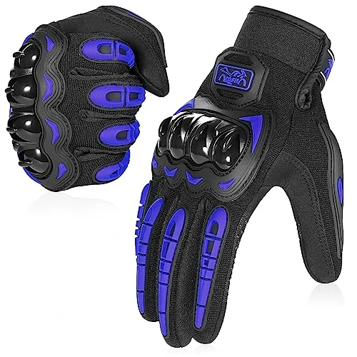 COFIT Motorhandschoenen, Vingerhandschoenen met Aanraakscherm voor Motorfiets, ATV Rijden, Klimmen, Wandelen en Andere Buitensporten - Blauw XL