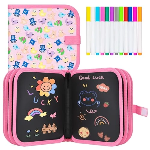 Offerta a tempo: Tarnel Portatile da Disegno per Bambini, Doodle Giocattoli, Riutilizzabile Libro di Pittura, 12 Penne Colorate Cancellabili,14 Pagine, ABS - 0.00% da 11.99 € a 11.99 €