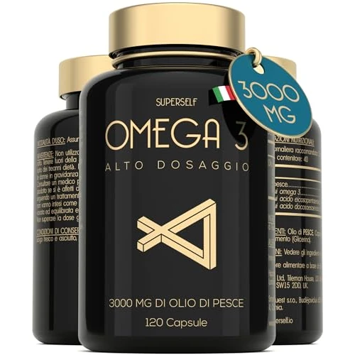 Oméga 3 Huile de Poissons Sauvages - 3000mg Triple Concentration - EPA 990mg & DHA 660mg - 120 Gélules Omega3 - Soutien Cardiaque, Vision, Cérébrale