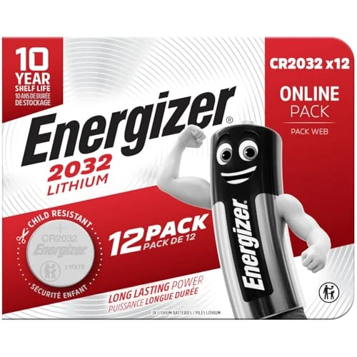 Offre limitée : Energizer CR 2032 Pile Bouton (Lot de 12) - Piles Lithium 3V- pour L'Air Tag, Clés, appareils Maison, Sport et médicaux - Emballage sécurisé - Conservation 10 Ans [Exclusivité Amazon] de 14.33 EUR à 14.33 EUR (remise 0%)