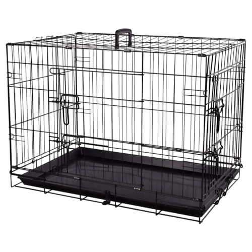 Offerta a tempo: Flamingo Gabbia per Animali Mezo - Nera - Taglia M - 77x47x55 cm - Pieghevole, Robusta e Facile da Pulire - Ideale per Beagle, Bulldog Francese, Cocker Spaniel e Schnauzer - 39% da 34.99 € a 21.45 €