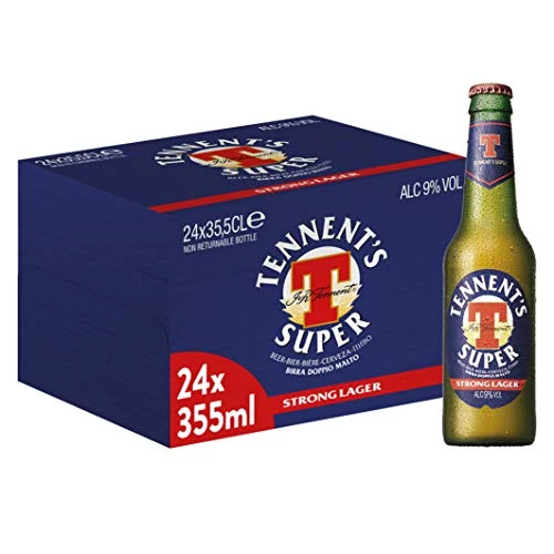Offerta a tempo: Tennent’s Super Birra, Bottiglia - Pacco da 24 x 355 ml — 28% da 45,36 € a 32,79 €