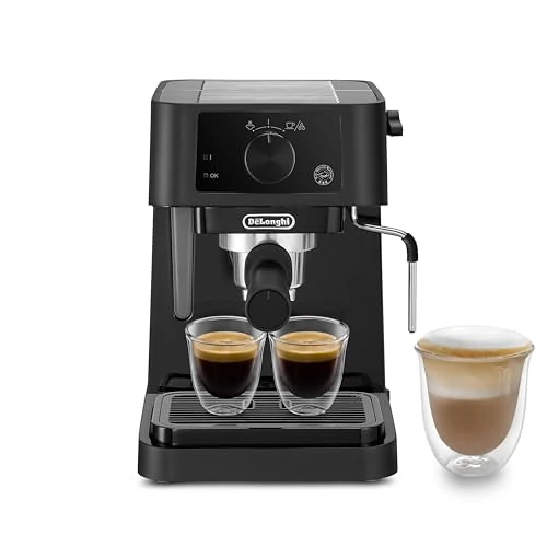 Offerta a tempo: De'Longhi Stilosa EC235.BK Macchina manuale da Caffè Espresso e Cappuccino, Caffè in Polvere o in Cialde E.S.E., Montalatte classico per Cappuccini, serbatoio 1L, 1100W, Caldaia Acciaio Inox, Nero - 30% da 108.99 € a 75.90 €