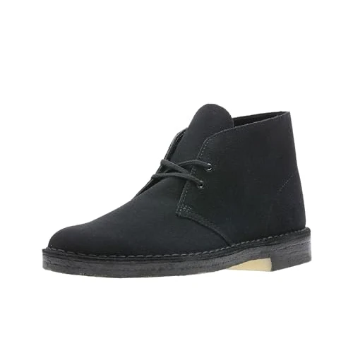 Offre limitee: Clarks Homme Desert Boot Bottine Chukka, Daim Noir 1, 43 EU de 120.00 EUR a 120.00 EUR (economie 0%)