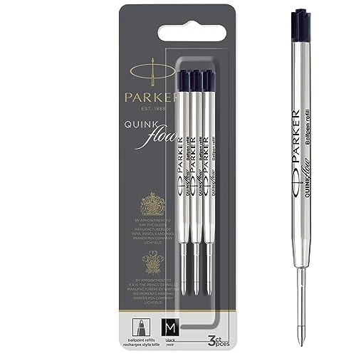 Limited-time offer: Parker Ballpoint Pen Refills | Medium Point | Black QUINKflow Ink | 3 Count from 6.34 GBP to 5.97 GBP (save 6%)