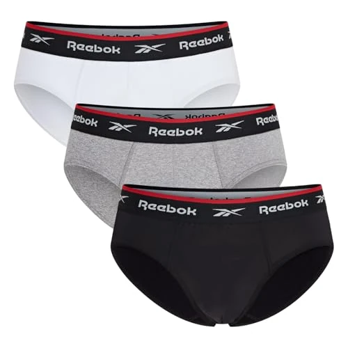 Limited-time offer: Reebok Wiggins Mens Briefs | Pack of 3 Sports Briefs, Breathable & Stretchable Underwear for Men | Underwear Multipack, Black/White/Grey, L from 15.98 £ to 15.98 £ (save 0.00%)