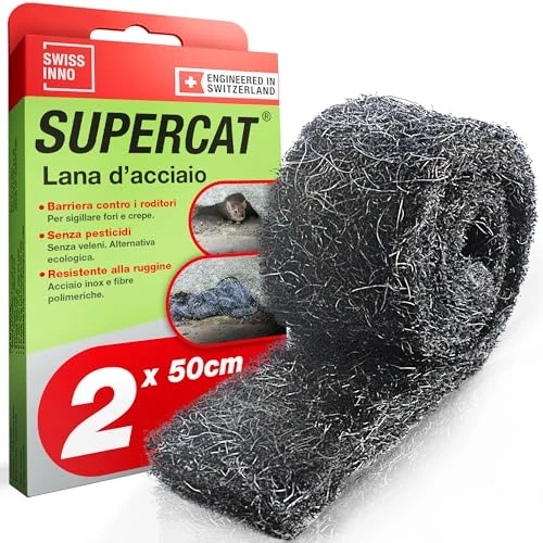 Offre limitée : SWISSINNO Laine d’Acier Anti-rongeurs Anti-Intrusion – Maillage/Grillage INOX Durable -Grille Anti-Rat, Anti-Souris- pour Boucher Trous – Contre Souris, Rats, fouines & Insectes – 2×50 cm de 23.29 € à 23.29 € (0.00% de remise)
