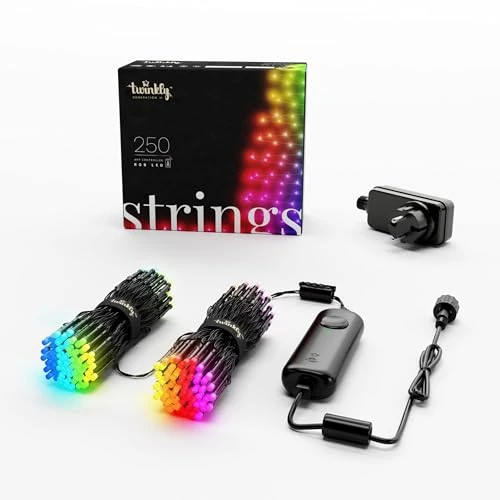 Oferta limitada: Twinkly Cuerdas 250 LED RGB, Cadena de luces LED Interior y Exterior, Luces LED Multi Inteligentes, Compatible con Alexa y Google Home, IP44, Luces de Navidad, Controlado a través de la Aplicación, de 119.99 EUR a 89.90 EUR (ahorro 25%)