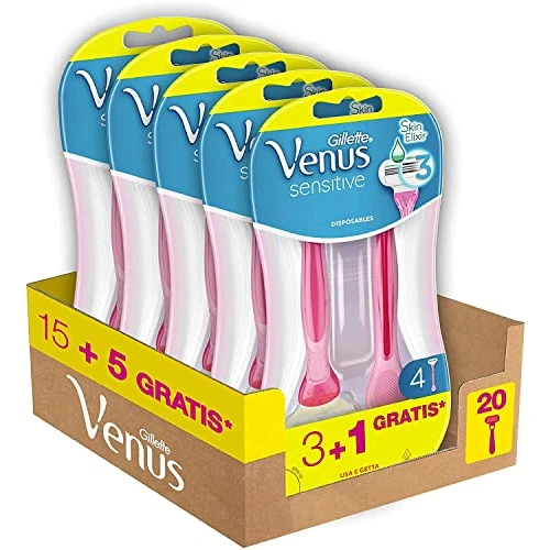 Gillette Venus Oceana Sensitive 20 Disposable Razors, Maxi Size 15+5 Free