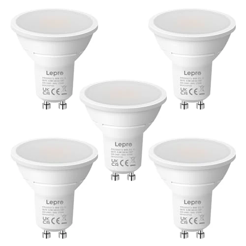 Zeitlich begrenztes Angebot: Lepro GU10 LED Warmweiss Lampen, 4.5W 345lm, Nicht Dimmbar, 5 Stück | 100° Abstrahlwinkel, 2700K Warmweiß, Flimmerfrei, Energiesparendes LED Leuchtmittel für Wohnzimmer, Küche, Büro von 12.94 € auf 12.94 € (0.00% Rabatt)