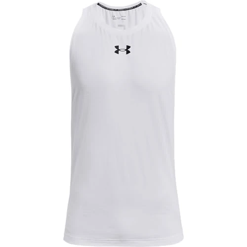 Under Armour UA Baseline Cotton Tank Camiseta de deporte para hombre, camiseta para hombre para jugar al baloncesto, color blanco/negro/negro