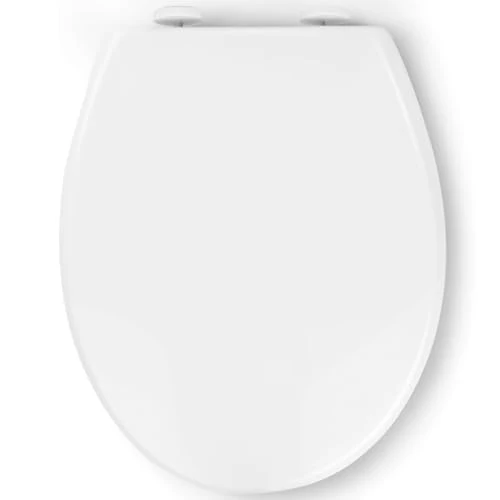 Pipishell Soft Close Toilet Seat, Toilet Seat with Quick Release for Easy Clean, Simple Top Fixing, Standard Toilet Seats White with Adjustable Hinges, O Shape