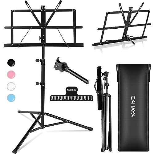 Oferta limitada: CAHAYA 2-EN-1 Soporte para Partituras Plegable & Atril de Escritorio para Libros Atril para Partituras Portátil con Altura Ajustable 70-138cm Incluye Clip para Partituras Modelo CY0204 de 19.99 EUR a 16.99 EUR (ahorro 15%)