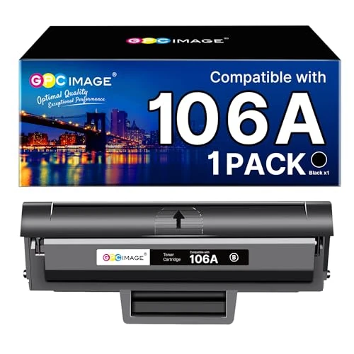 GPC Image 106A Cartouche de Toner de Remplacement pour HP 106A W1106A Compatible avec Laser 107a 107r 107w MFP 135a 135r 135w 137fnw 135wg 137fwg (Noir, 1 Pack)