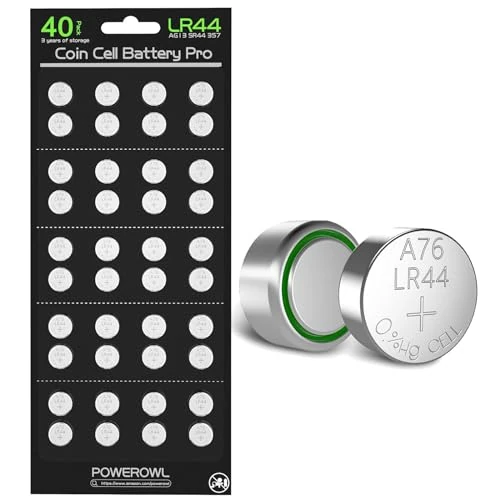 Oferta limitada: POWEROWL 40 Pilas de Botón Alcalinas AG13 LR44 de 1.5 V, A76/ V13GA / GP76A / 357 / SR44W Baterías de Botón de 7.99 € a 7.99 € (ahorro 0.00%)