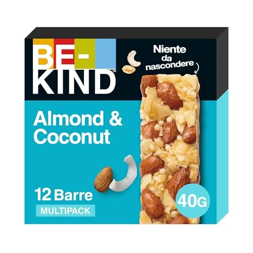 Offerta a tempo: Be-Kind Barretta Al Gusto Di Mandorle E Cocco, Snack Senza Glutine, 12 Unità, Confezione da 1 - 37% da 24.49 € a 15.50 €