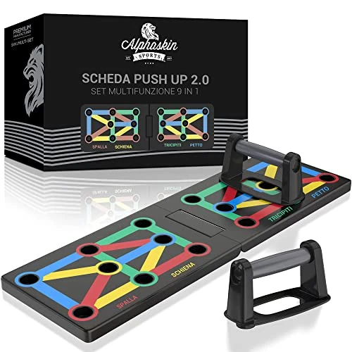 Offerta a tempo: ALPHASKIN® Set di tavole per flessioni Premium I maniglie per flessioni allenamento a casa I Tavola per flessioni 9 in 1 I palestra di casa I Attrezzatura per il fitness a casa - 27% da 36.95 € a 26.95 €