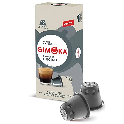 Oferta limitada: Gimoka Mezcla de Café Espresso Deciso, intensidad 13/13-100 Cápsulas - Compatibles con Máquinas de Café Nespresso* para uso doméstico - Producido en Italia - 10 paquetes de 10 de 18.99 EUR a 16.56 EUR (ahorro 13%)