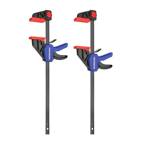Zeitlich begrenztes Angebot: WORKPRO Einhandzwingen 2 Stück, Schraubzwingen Set Spannweite 305mm 2 in 1 zum Spannen Dehnen, Dehnbereich 440mm Spannkraft 68kg, für einfaches und stabiles Fixieren von Holz Möbel mit einer Hand von 24.99 € auf 24.99 € (0.00%