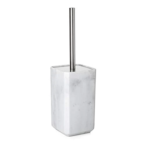 Tatay Toilet Brush, Polyresin, Marble, 10.7 x 10.7 x 36