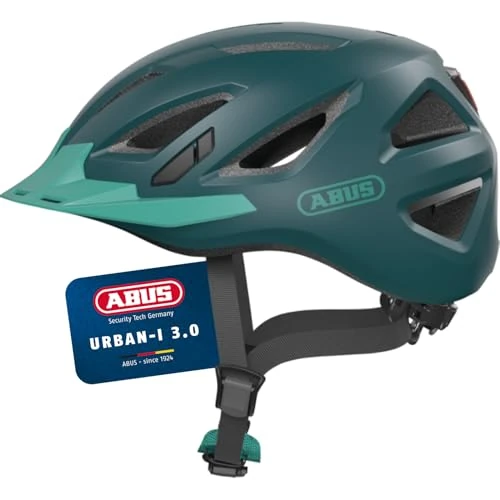 ABUS Urban-I 3.0 city helmet - casco da bici con luce posteriore, visiera e chiusura magnetica - per uomini e donne
