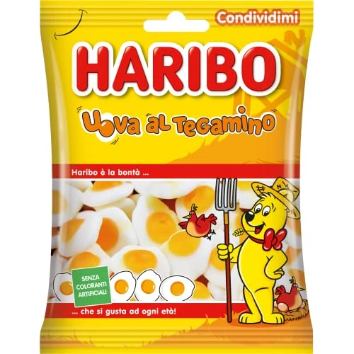 Offerta a tempo: Haribo Uova al Tegamino, Caramelle Gommose, Gusto Frutta, Ideali per Feste e Dolci Momenti di Relax - 175gr - 27% da 1.65 € a 1.20 €
