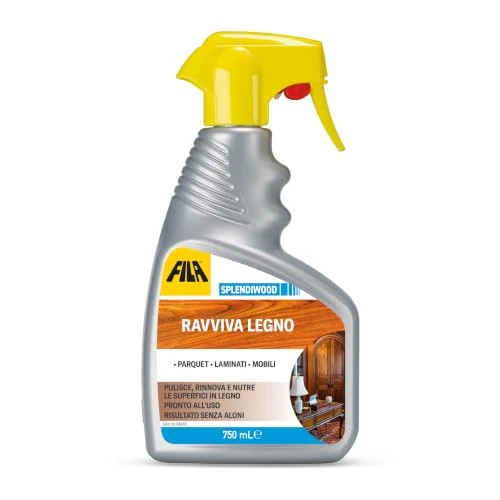 Offerta a tempo: FILA Solutions SPLENDIWOOD Spray Detergente Legno Parquet Mobili - 750ml | Detergente lucidante spray per mobili, parquet e arredi in legno: nutre le fibre rimuovendo impronte, polvere e aloni - 29% da 10.86 € a 7.70 €