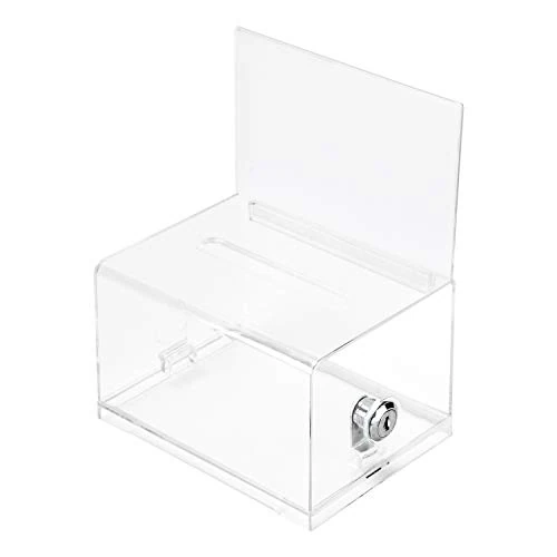 Limitiertes Angebot: Amazon Basics Transparente Wahlurne mit Schlüssel Schloss von 13.52 EUR auf 13.52 EUR (Spare 0%)