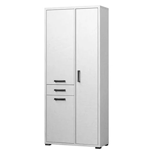Offerta a tempo: 3400BCM Montato Armadio 3 ante + cassetto scocca spessore 25mm fintura bianco cemento 75,3L x 175H x 33P - 56% da 357.91 € a 156.00 €