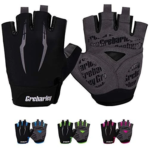 Zeitlich begrenztes Angebot: Grebarley Fahrradhandschuhe,Radsporthandschuhe rutschfeste und Stoßdämpfende Mountainbike Handschuhe mit geeiget Unisex Herren Damen (Schwarz, L) von 16.99 € auf 12.99 € (24% Rabatt)