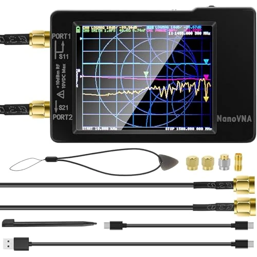 Offerta a tempo: AURSINC NanoVNA-H Analizzatore di Rete Vettoriale, Ultima Versione V3.7, 9KHz-1.5GHz MF HF VHF UHF, Analizzatore di antenne per radioamatori, Supporto SD Card, per i parametri S, SWR, Smith - 0.00% da 64.48 € a 64.48 €