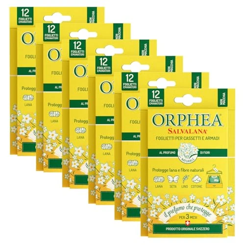 Offerta a tempo: Orphea Salvalana, Foglietti Emanatori per Cassetti e Armadi, per Lana e Vestiti Tutta la Stagione, Profumo di Fiori, Confezione da 6 Pezzi - 47% da 29.99 € a 15.99 €