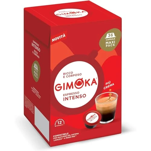 Offre limitee: Gimoka Mélange Intenso intensité 12-144 Capsules - Compatibles avec les machines à café de la marque Lavazza* A Modo Mio* - Produit en Italie (lot de 4 x 36) de 23.40 EUR a 21.24 EUR (economie 9%)