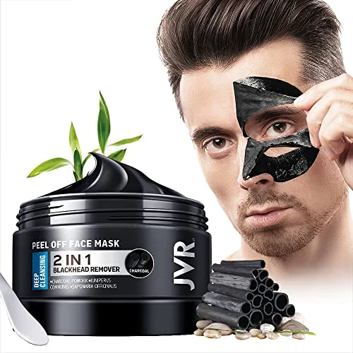 Offerta a tempo: JVR Maschera Nera Viso Punti Neri, di comedone, Esfolianti e Detergenti, Blackhead, con carbone attivo, per la rimozione del comedone 120ml - 0.00% da 19.99 € a 19.99 €