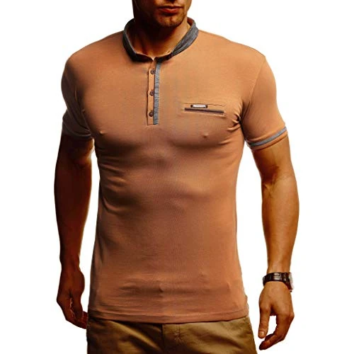 Zeitlich begrenztes Angebot: Leif Nelson Sommer Poloshirt Kurzarm Herren T-Shirt Kragen (Braun, Größe S) - Coole Männer Poloshirts lang Baumwolle - Polo Shirt for Men Tshirt von 34.99 € auf 34.99 € (0.00% Rabatt)