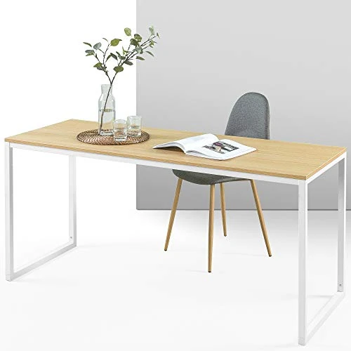 Offerta a tempo: Zinus Jennifer Tavolo Scrivania 160 x 61x 74 cm - Scrivania Ufficio Multiuso in Metallo e Legno - Facile da Montare - Marrone e Bianco - 12% da 112.97 € a 98.99 €