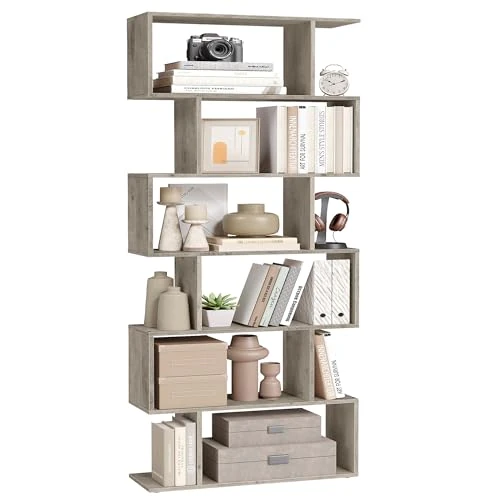 Offerta a tempo: VASAGLE CUSTOS Collezione - Scaffale a 6 Ripiani, Libreria, 24 x 70 x 191,6 cm, Divisorio per Stanza, Organizzatore a Cubi, Stile Moderno, per Soggiorno, Camera da Letto, Ufficio, Greige LBC061M01V1 - 15% da 69.99 € a 59.49 €