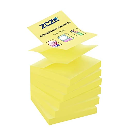 Offerta a tempo: ZCZN Z-Notes, Sticky Notes 6 Pezzi, 76mm x 76 mm, Giallo - 38% da 13.99 € a 8.73 €