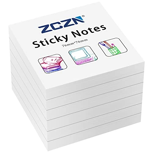 Offre limitée : ZCZN Feuillets Autocollantes 480 Feuillets de 76 x 76mm, 80 Feuillets par Blocs Notes Autocollantes Convient aux Mémos, Messages, Rappele - Blanc de 8.99 € à 8.99 € (0.00% de remise)