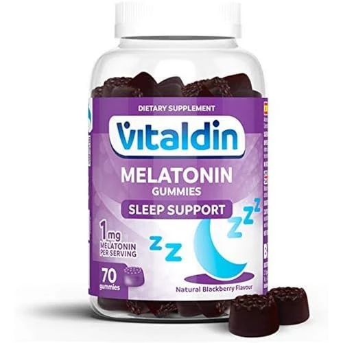 Offerta a tempo: VITALDIN Melatonina Gummies – 1 mg per dose – 70 Caramelle Gommose (fornitura per 2 mesi) gusto Mora – Aiuta a Regolare il Ciclo del Sonno – Senza Glutine- per Bambini e Adulti - 38% da 12.80 € a 7.90 €