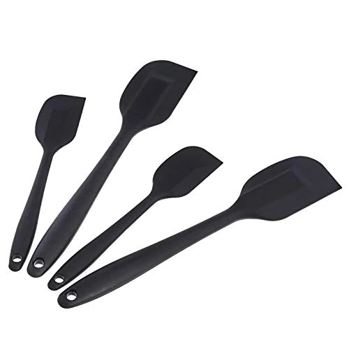 Offre limitée : Amazon Basics Lot de 4 spatules rectangulaire antiadhésives en silicone résistantes à la chaleur, passent au lave-vaisselle, flexibles, sans BPA, 2 petites et 2 grandes spatules, Noir de 13.99 EUR à 13.99 EUR (remise 0%)
