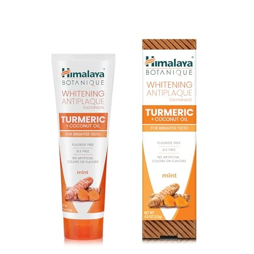 Offerta a tempo: Himalaya Whitening Antiplaque Toothpaste with Turmeric + Coconut Oil for Brighter Teeth, 4 oz, (113 g) - 27% da 8.49 € a 6.18 €