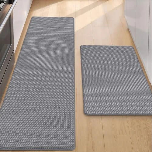 Offerta a tempo: COLOR&GEOMETRY Set di 2 Tappeto da Cucina Antifatica-44x75+44x150cm,Grigio - 0.00% da 59.99 € a 59.99 €