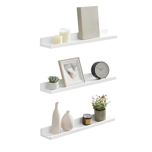 Oferta limitada: SONGMICS Estantes de Pared, Juego de 2, Estantes Flotantes, Ancho de 80 cm, para Marcos de Fotos y Adornos, para Salón, Oficina en Casa, Baño, Cocina, Blanco Mate LWS080W01 de 25.99 EUR a 20.79 EUR (ahorro 20%)