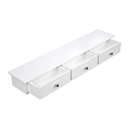 Zeitlich begrenztes Angebot: SONGMICS Wandregal, Schweberegal mit 3 Schubladen, bis 15 kg belastbar, 15 x 80 x 10 cm, für Flur, Wohnzimmer, Büro, einfache Montage, platzsparend, modern, weiß LWS085W01 von 29.99 € auf 29.99 € (0.00% Rabatt)