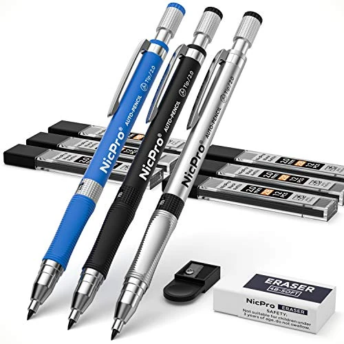 Limited-time offer: Nicpro 11 Pieces 2mm Mechanical Pencil Set 3 PCS Carpenter Drafting Pencil from $8.99 to $7.99 (save 11%)