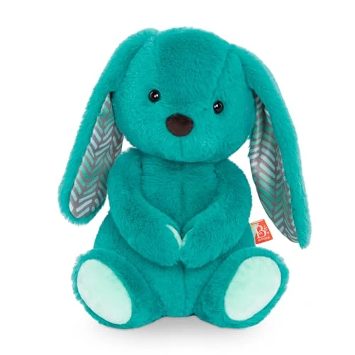 B. toys – 12-Inch Plush Bunny – Super Soft Stuffed Animal – Washable Rabbit Toy – for Babies, Toddlers, Kids – Happy Hues – Cottontail Cutie Teal Bunny – 0+ Months